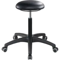 MeyChair Drehhocker A1S-TR-KL Rollen Kunstleder schwarz Sitzhöhenverstellung 470-600 mm
