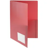 FolderSys Angebotsmappe , A4, 4 Taschen, Visitenkartentasche, Polypropylen, rot, 10 Stück