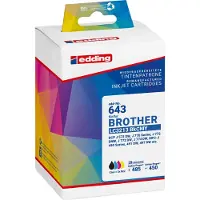 Edding EDD-643, Schwarz, Cyan, Magenta, Gelb, 13 ml, 8 ml, 4 Stück(e), 485 Seiten, Multipack