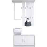 HTI Garderobe Thekla, Garderobenpaneel mit Spiegel (90x116x22cm) und Schrank (90x75x24cm)
