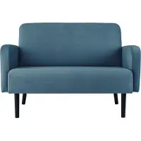 Meet by Paperflow Zweisitzer Sofa LISBOA, Stoffbezug grau, Fußgestell schwarz, B 1240 x T 815 x H 830 mm