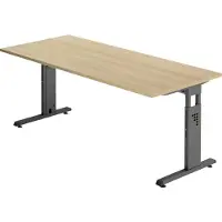 Hjh OFFICE PRO MEGA 19 G - 180 x 80 h?henverstellbar Eiche/Graphit