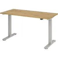 Hjh OFFICE PRO XMST 614 S - 140 x 67 elektrisch h?henverstellbar Asteiche/Silber