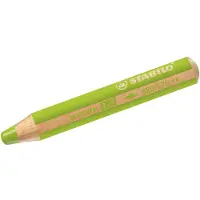 Stabilo Buntstift, Wasserfarbe & Wachsmalkreide - woody 3 in 1 - 5er Pack - hellgrün