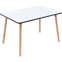 Meet by Paperflow Bistrotisch Palomba, Rechteck, 4-Fuß Gestell aus Massivholz, B 1200 x T 800 x H 750 mm, weiß/Buche