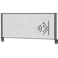 MAUL Tisch-Trennwand MAULconnecto, Akustikvlies 4000 g/m², Aluminiumprofil, B 1200 x H 500 mm, Akustik hellgrau, anthrazit