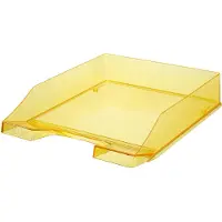 HAN Ablagekorb Klassik, für Format A4/C4, mit Beschriftungsfeld, stapelbar, B 255 x T 348 x H 65 mm, Kunststoff, gelb/transparent, 6 Stück