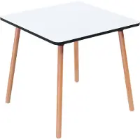 Meet by Paperflow Bistrotisch Palomba, Quadrat, 4-Fuß Gestell aus Massivholz, B 800 x T 800 x H 750 mm, weiß/Buche