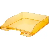 HAN Ablagekorb Klassik, für Format A4/C4, mit Beschriftungsfeld, stapelbar, B 255 x T 348 x H 65 mm, Kunststoff, orange/transparent, 6 Stück