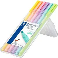 Staedtler 362 C, 6 Stück(e), Limette, Minze, Pfirsich, Pink, Violett, Gelb, Rundspitze, 1 mm, 4 mm, Tinte auf Wasserbasis