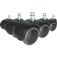 Hjh OFFICE 5x ROLO FREE 11mm/50mm Hartböden - Stuhlrollen Schwarz