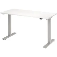 Hjh OFFICE PRO XMST 614 S - 140 x 67 elektrisch h?henverstellbar Wei?/Silber