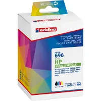 Edding EDD-696, Schwarz, Cyan, Magenta, Gelb, 53 ml, 26 ml, 4 Stück(e), 2000 Seiten, Multipack