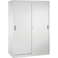 C+P Schiebetüren-Werkzeugschrank Acurado, B 1600 x T 600 x H 1950 mm, je Fachboden 70 kg, Stahl, lichtgrau
