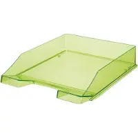 HAN Ablagekorb Klassik, für Format A4/C4, mit Beschriftungsfeld, stapelbar, B 255 x T 348 x H 65 mm, Kunststoff, grün/transparent, 6 Stück