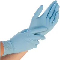 Franz mensch Hygonorm Einmalhandschuhe Nitril Safe Fit, blau, Einweghandschuh, puderfrei und lebensmittelgeeignet, 1 Packung = 200 Stück, Größe S
