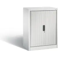 C+P Rollladenschrank Omnispace, 2 OH, abschließbar, B 800 x T 420 x H 1030 mm, Stahl/Kunststoff, lichtgrau