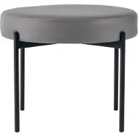 PaperFlow Hocker GAIA, rund, Kunstlederbezug, mausgrau