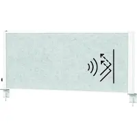 MAUL Tisch-Trennwand MAULconnecto Uplight, L 1200 x H 500 mm, LED-Beleuchtung, weiß