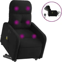 vidaXL Elektrischer Massagesessel mit Aufstehhilfe Schwarz Stoff