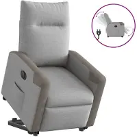 vidaXL Relaxsessel mit Aufstehhilfe Elektrisch Wolkengrau Stoff