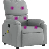 vidaXL Massage-Relaxsessel, hellgrauer Stoff