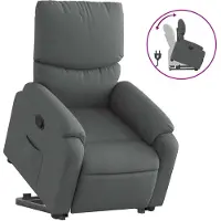 vidaXL Relaxsessel mit Aufstehhilfe Dunkelgrau Stoff