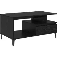 vidaXL Couchtisch Schwarz Eichen-Optik 90 x 49 x 45 cm Holzwerkstoff