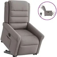 vidaXL Relaxsessel mit Aufstehhilfe Elektrisch Taupe Stoff
