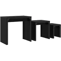vidaXL Couchtisch 3 stk. Schwarz Eichen-Optik 60 x 35 x 56 cm