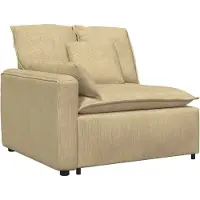 vidaXL Modulares Sofa Endmodul mit Armlehne Kissen Graugrün 100cm