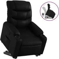 vidaXL Relaxsessel mit Aufstehhilfe Schwarz Kunstleder