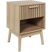 MISOU Nachttisch "Klaus" in Hellbraun - (B)40 x (H)55 x (T)35 cm - onesize