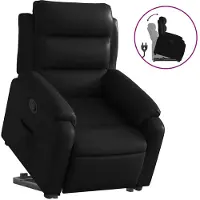 vidaXL Relaxsessel mit Aufstehhilfe Schwarz Kunstleder