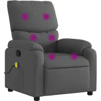 vidaXL Massage-Relaxsessel, Stoff, Dunkelgrau