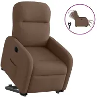 vidaXL Relaxsessel mit Aufstehhilfe Elektrisch Braun Stoff