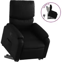 vidaXL Relaxsessel mit Aufstehhilfe Schwarz Kunstleder