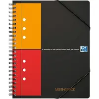 Oxford Power Meetingbook Oxford International DIN A5, doppelspiralgebunden, kariert, 80 Blatt, SKRIBZEE-komp., 5 Stück