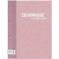Roth Zeugnismappe Pattern mit Buchschrauben "Dusty Rose" farbiger Metallic-Leineneinband mit Buchschrau