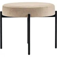 PaperFlow Hocker GAIA, rund, Stoffbezug, elfenbein