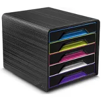 Cep Schubladenbox Smoove GLOSS, 5 Schbe, schwarz / bunt