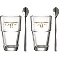 Leonardo Kaffeeglas mit Löffel Solo 410 ml (2er Set)