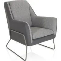 Hjh OFFICE LAGUN | 1-Sitzer - Loungesessel Hellgrau / Dunkelgrau