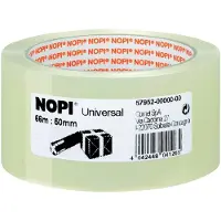 NOPI Packband Universal 4040, L 66 m x B 50 mm, transparent, 6 Rollen