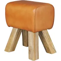 Massivart Sitz- & Fußhocker Echtleder Mango massiv lackiert - SORNAS