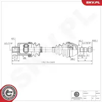 ESEN SKV 40SKV089 Antriebswelle Vorne Rechts für OPEL ZAFIRA B (A05) Astra H Caravan (A04) Astra H Schrägheck (A04) Astra H GTC (A04) Astra H TwinTop