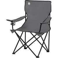 Coleman Quad Chair Faltstuhl mit Getränkehalter, bis 113 kg, Grau
