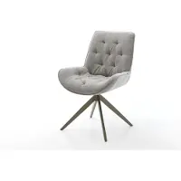 DELIFE Drehstuhl Taimi-Flex Strukturstoff Soft Grau Kreuzgestell breit Effektfinish Titan 360° drehbar Wippfunktion