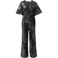 Y.A.S. Damen Jumpsuits Yaselle 2/4 Sequin Jumpsuit - Zwart - Größe XS