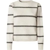 Pepe Jeans für Damen. PL7000044 Carmela Streifen-Pullover off-white (M), Weiß, Lässig, Polyester
